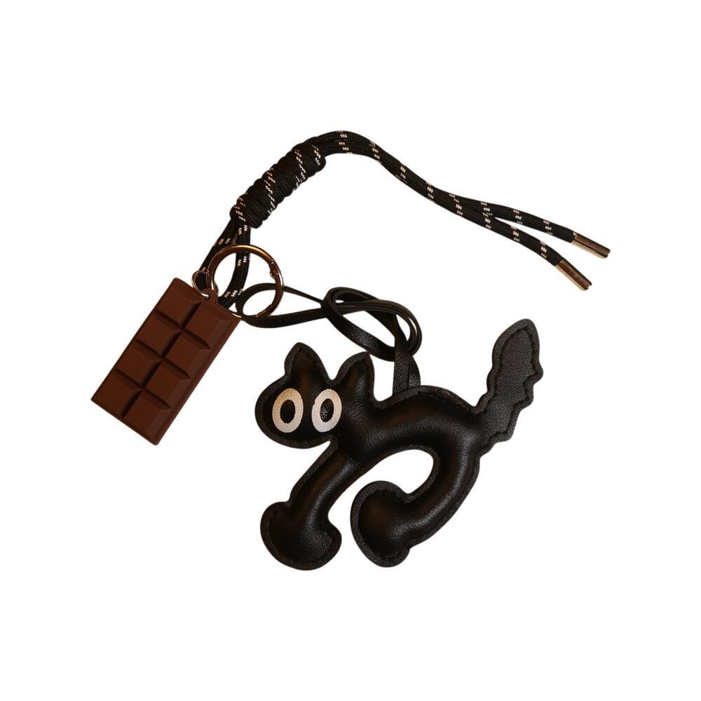 Black Kitty Chocolate Bar Bag Charm Kawaii Purse Accessory - Picture 4 of 8